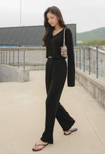Load image into Gallery viewer, CONCHWEAR Sugar Crop Cardigan Bootcut Pants Set 2Color