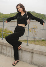 Load image into Gallery viewer, CONCHWEAR Sugar Crop Cardigan Bootcut Pants Set 2Color