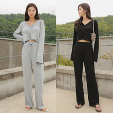 Load image into Gallery viewer, CONCHWEAR Sugar Crop Cardigan Bootcut Pants Set 2Color