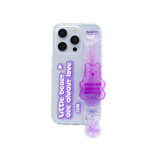 Load image into Gallery viewer, SECOND UNIQUE NAME Tube Bear Phone Clear Case Purple