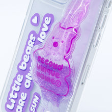 Load image into Gallery viewer, SECOND UNIQUE NAME Tube Bear Phone Clear Case Purple