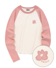 Load image into Gallery viewer, FALLETT Flower Logo Raglan Long Sleeve Pink