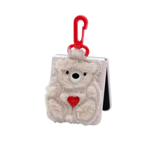 Load image into Gallery viewer, SECOND UNIQUE NAME Sun Case Patch Fur Bear Milky Ivory (Z FLIP)