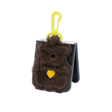 Load image into Gallery viewer, SECOND UNIQUE NAME Sun Case Patch Fur Bear Dark Brown (Z FLIP)