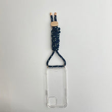 Load image into Gallery viewer, ARNO iPhone Case with Rope Strap Pink Dot Navy
