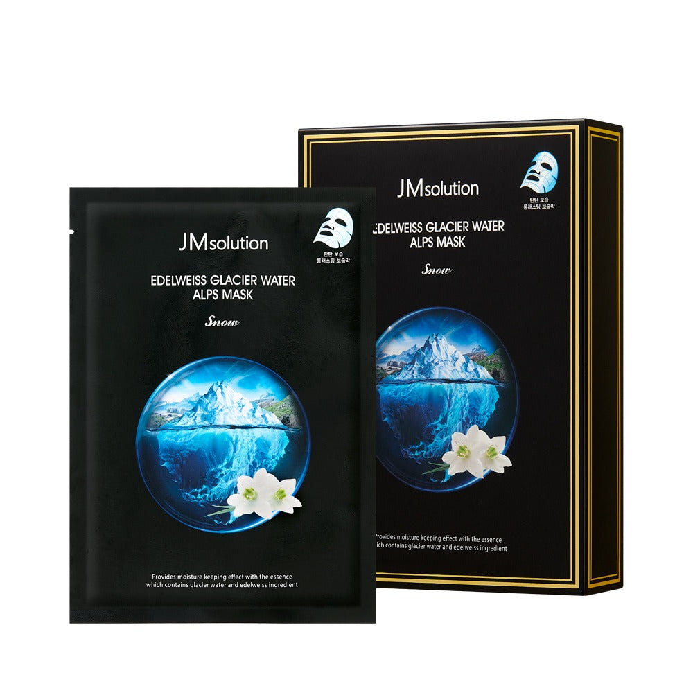 JM SOLUTION Edelweiss Glacier Water Alps Mask  (1 Box of 10 Sheets)