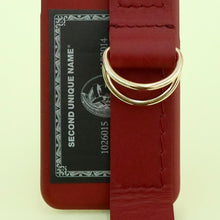 Load image into Gallery viewer, SECOND UNIQUE NAME Leather Card Case Burgundy