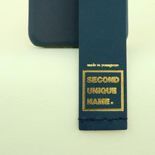 Load image into Gallery viewer, SECOND UNIQUE NAME Leather Card Case Green Navy