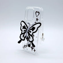 Load image into Gallery viewer, SECOND UNIQUE NAME Clear Patch Butterfly Black