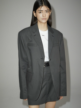 Load image into Gallery viewer, EMKM Stitch Point Mini Skirt Charcoal