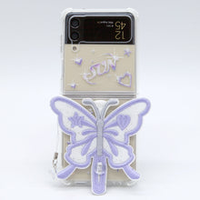 Load image into Gallery viewer, SECOND UNIQUE NAME Clear Patch Butterfly Purple (Z FLIP)