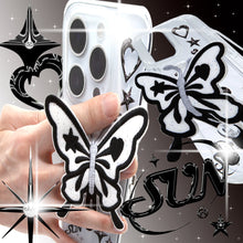 Load image into Gallery viewer, SECOND UNIQUE NAME Clear Patch Butterfly Black