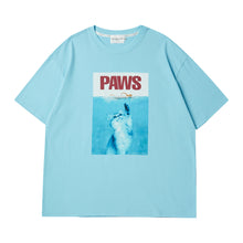 Load image into Gallery viewer, BEYOND CLOSET Paws Summer Print T-Shirt Sky Blue