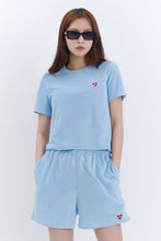 Load image into Gallery viewer, BEYOND CLOSET Women's Edition Nomantic Sports Velvet T-Shirt Sky Blue