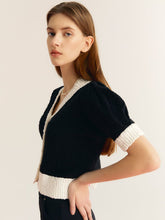 Load image into Gallery viewer, CITYBREEZE Puff Sleeve Cropped Cardigan Black
