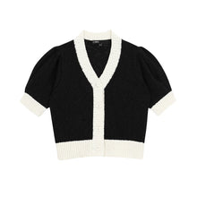 Load image into Gallery viewer, CITYBREEZE Puff Sleeve Cropped Cardigan Black
