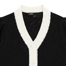 Load image into Gallery viewer, CITYBREEZE Puff Sleeve Cropped Cardigan Black