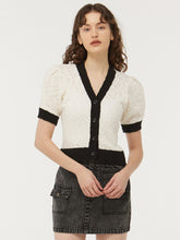 Load image into Gallery viewer, CITYBREEZE Puff Sleeve Cropped Cardigan Ivory