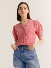 Load image into Gallery viewer, CITYBREEZE Puff Sleeve Cropped Cardigan Pink (IZ*ONE MINJU’s Pick)