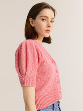 Load image into Gallery viewer, CITYBREEZE Puff Sleeve Cropped Cardigan Pink (IZ*ONE MINJU’s Pick)