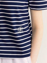 Load image into Gallery viewer, CITYBREEZE Puff Sleeve Striped T-shirt Navy (IZ*ONE MINJU’s Pick)