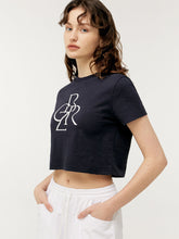 Load image into Gallery viewer, CITYBREEZE Logo Cropped T-shirt Navy
