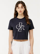 Load image into Gallery viewer, CITYBREEZE Logo Cropped T-shirt Navy
