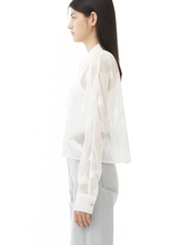 Load image into Gallery viewer, EMKM Seethrough Feather Jacquard Shirts
