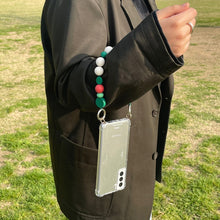 Load image into Gallery viewer, ARNO BEADS Iphone Case With Beads Strap Marshmallow Green