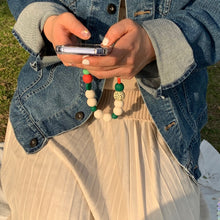 Load image into Gallery viewer, ARNO BEADS Iphone Case With Beads Strap Marshmallow Green