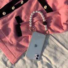 Load image into Gallery viewer, ARNO BEADS Iphone Case With Beads Strap Black Point Pearl