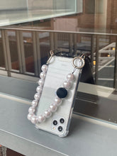 Load image into Gallery viewer, ARNO BEADS Iphone Case With Beads Strap Black Point Pearl