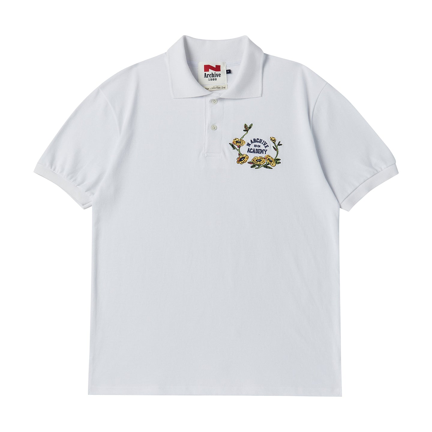 BEYOND CLOSET Collection Line Academy Logo Cotton PK T-Shirt White
