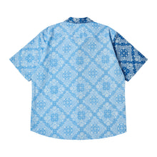 Load image into Gallery viewer, BEYOND CLOSET Collection Line Archive Bandana Patch Open Collar Shirt Blue