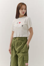 Load image into Gallery viewer, BEYOND CLOSET Women's Edition New Boy Pattern Crop T-Shirt White
