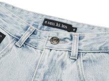 Load image into Gallery viewer, EMKM Signature Semi Wide Denim Pants Light Blue
