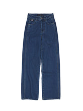 Load image into Gallery viewer, EMKM Signature Semi Wide Denim Pants Dark Blue