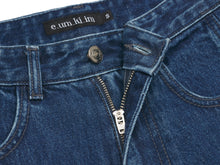 Load image into Gallery viewer, EMKM Signature Semi Wide Denim Pants Dark Blue