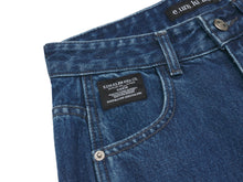Load image into Gallery viewer, EMKM Signature Semi Wide Denim Pants Dark Blue