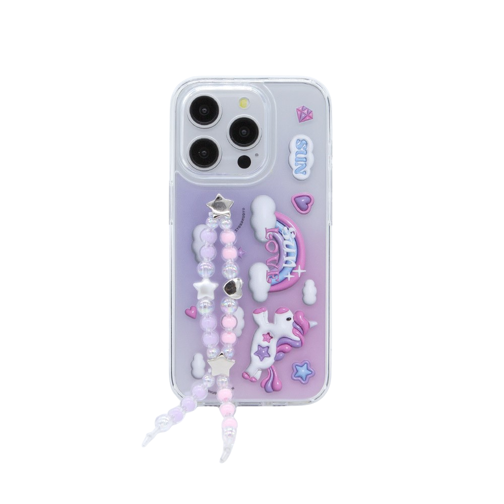 SECOND UNIQUE NAME Unicon Beads Phone Clear Case Pink