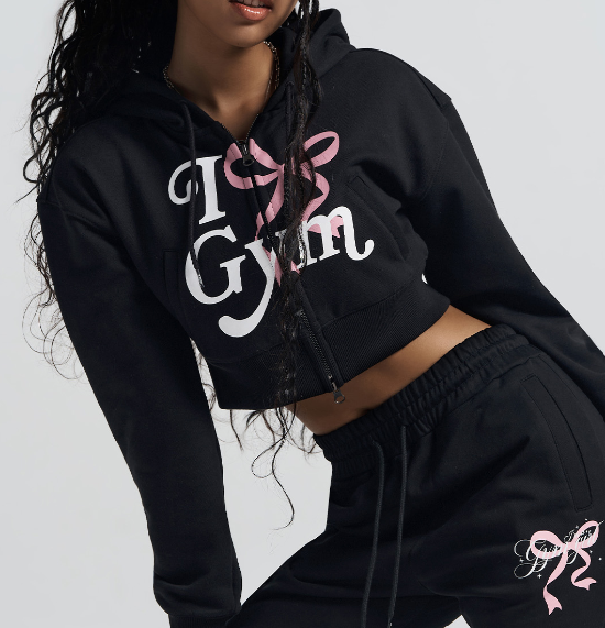 [2024 CAST] (HDEX) Womans Gym Crop Hoodie Zip-up