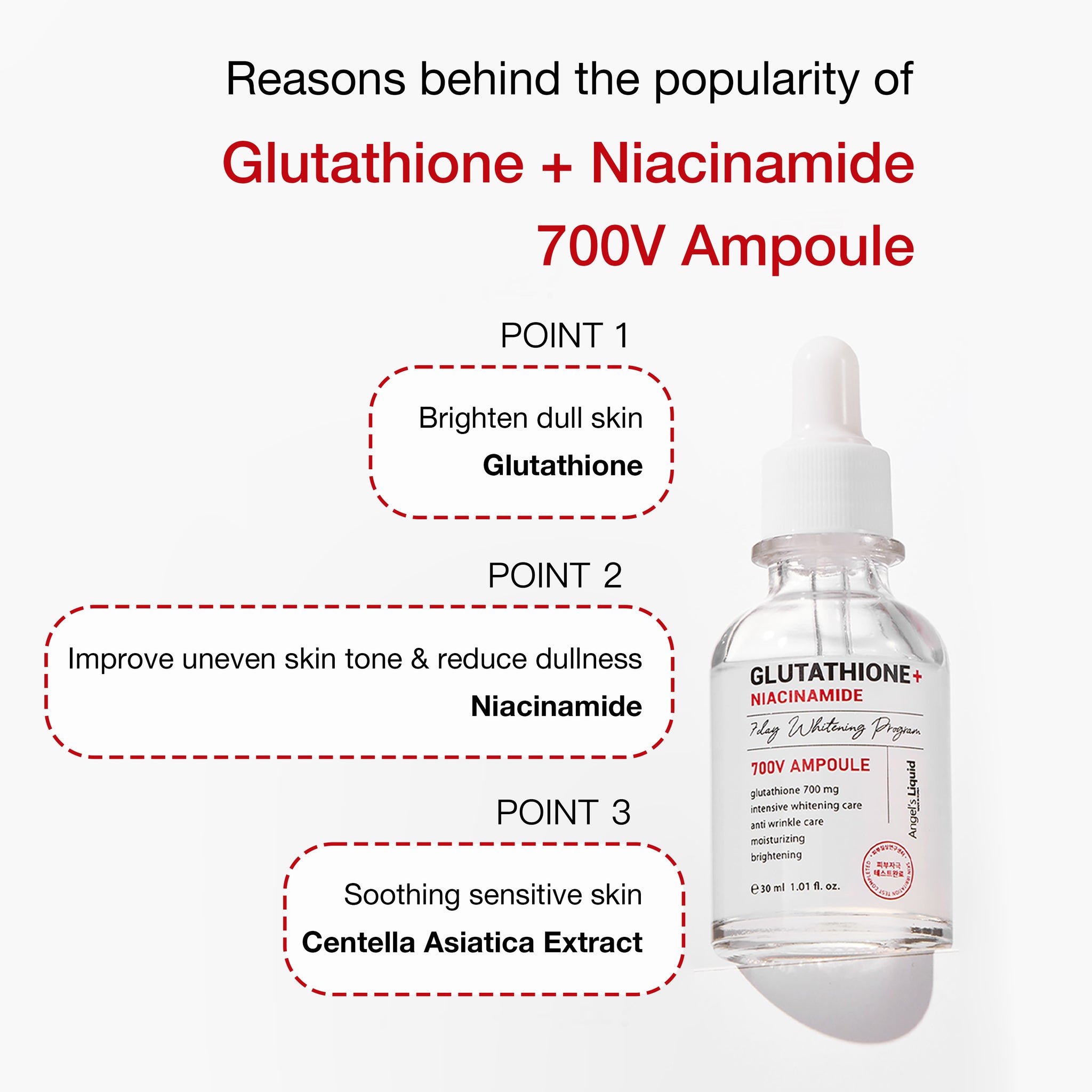 ANGEL'S LIQUID Glutathione + Whitening Niacinamide 700V Ampoule NOTAG GLOBAL ANGEL'S LIQUID Glutathione + Whitening Niacinamide 700V Ampoule NOTAG GLOBAL