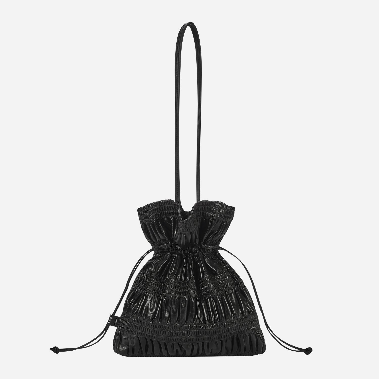 Pleats Please Issey Miyake: Black Drawstring Shoulder Bag
