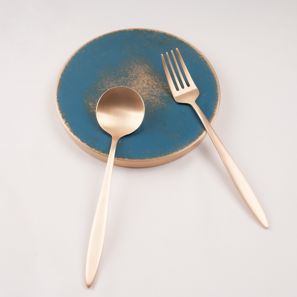 GEOCHANG YUGI] Dessert Spoon & Fork Set 
