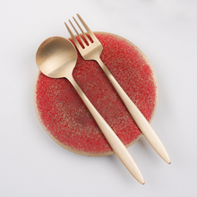 Load image into Gallery viewer, [GEOCHANG YUGI] Dessert Spoon &amp; Fork Set &quot;Hwa&quot;

