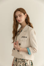 Load image into Gallery viewer, [MIJU] LENIC &amp; MCCOY Denim Color Combination Short-sleeve Tweed Dress
