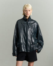 Load image into Gallery viewer, [RE RHEE] Funnel Neck Vegan Leather Jacket
