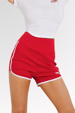 Load image into Gallery viewer, Women's Rounding Color Scheme Line Shorts Red
