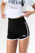 Load image into Gallery viewer, Women's Rounding Color Scheme Line Shorts Black
