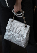 Load image into Gallery viewer, KWANI Lozenge Studded Bag Cool Silver
